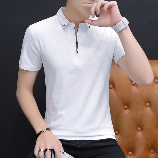 Men's T-shirt Trendy Brand Pure Color Cotton Short Sleeve T-shirt Men , T shirt for Men